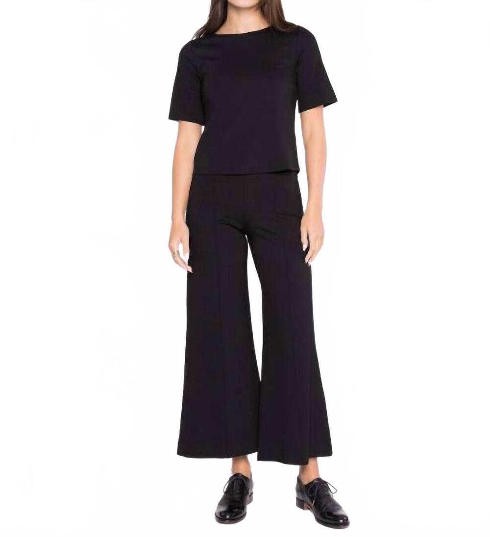 NEW RIPLEY RADER ponte knit wide leg pants in black